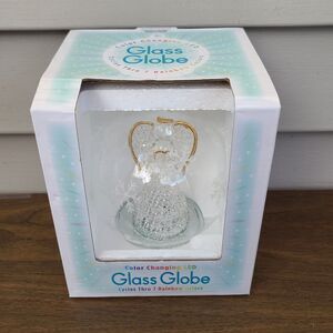 Color Changing LED Glass Angel Globe 7 Rainbow Color Cycles